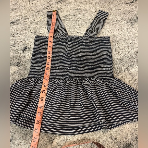 Madewell Black and White Fitted Peplum Tank Top - Picture 4 of 4